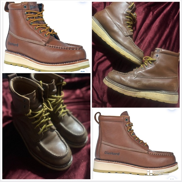Men's DieHard Malibu Brown Leather 6” Work Boots - Picture 1 of 6